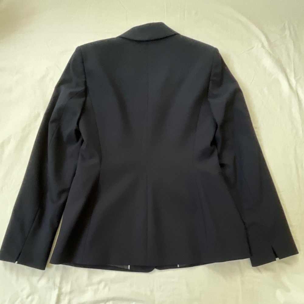 NWOT CALVIN KLEIN Stretch Fitted Blazer Size 2 Navy Blue - Picture 4 of 14